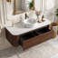 Meuble-lavabo mural simple 48 po avec plateau en marbre-460830518