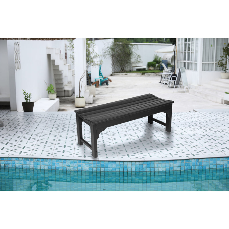 Banc en noir résistant aux intempéries, capacité de 500 lb, pour l'extérieur, Black