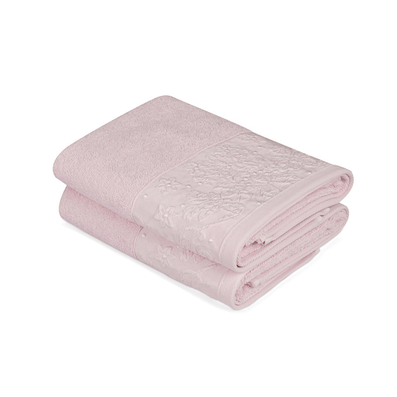 Ensemble de serviettes 2 pièces 100% coton Leyhill, Lilas