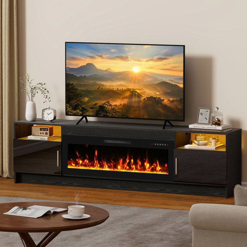 Unfinished with Fireplace Included, Black