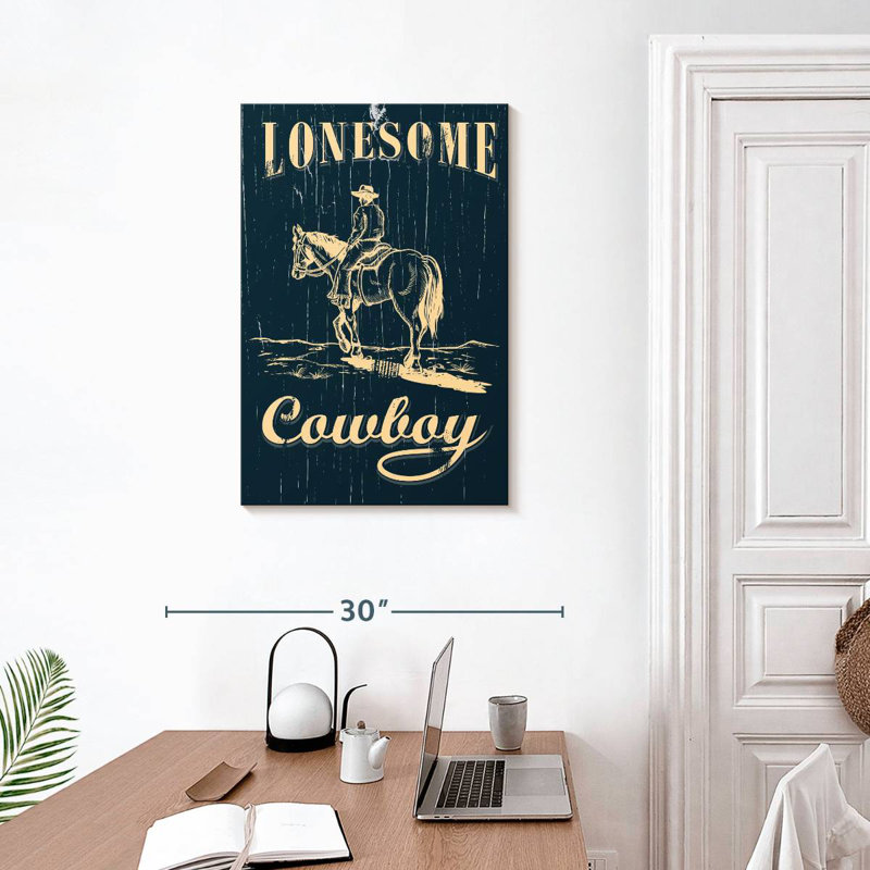 Plaque murale Lonesome Cowboy, H 30 po x l 20 po