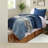 Modern Bedding Sets, Twin XL Polyester Corduroy Color Block Dorm Comfort