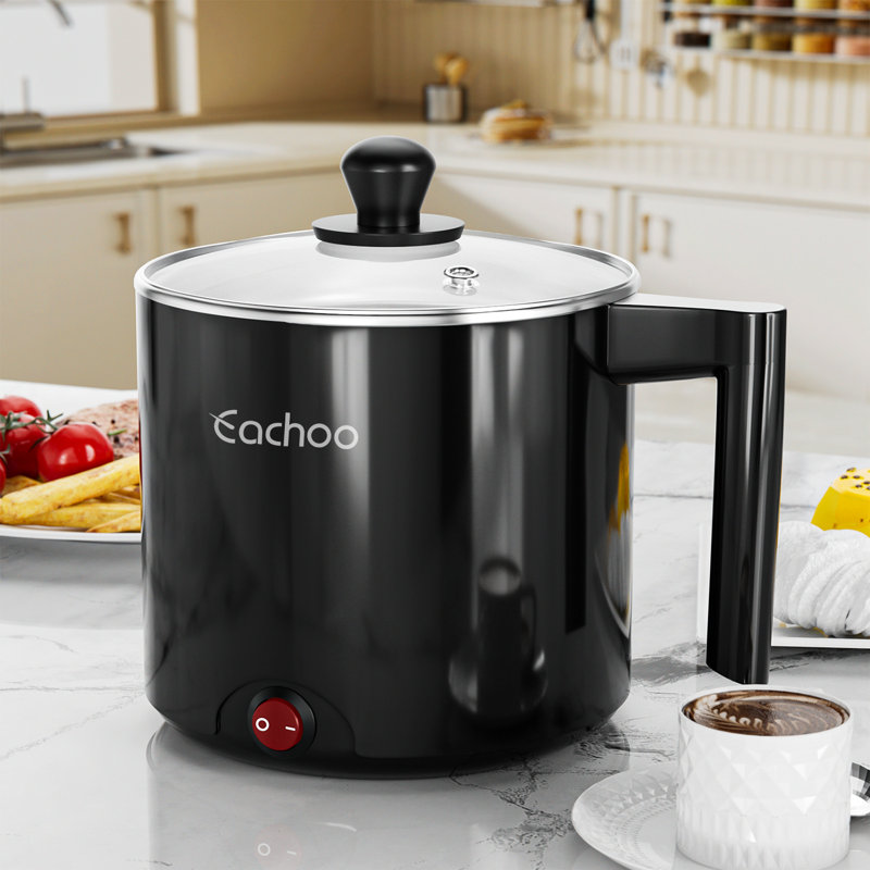 Casserole électrique - cuiseur Ramen 1L, mini pot multifonctionnel portatif pour nouilles, soupe, cuiseur antiadhésif avec protection contre l'ébullition à sec pour dortoir, bureau