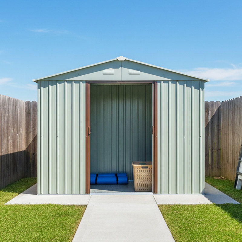 8 ft. x 4 ft. Metal Storage Shed with Window, 46.85" H x 88.98" W x 74.8" D, White