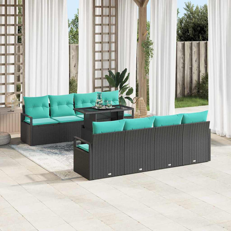 Ensemble de canapé de jardin avec coussin 9 pièces vidaXL