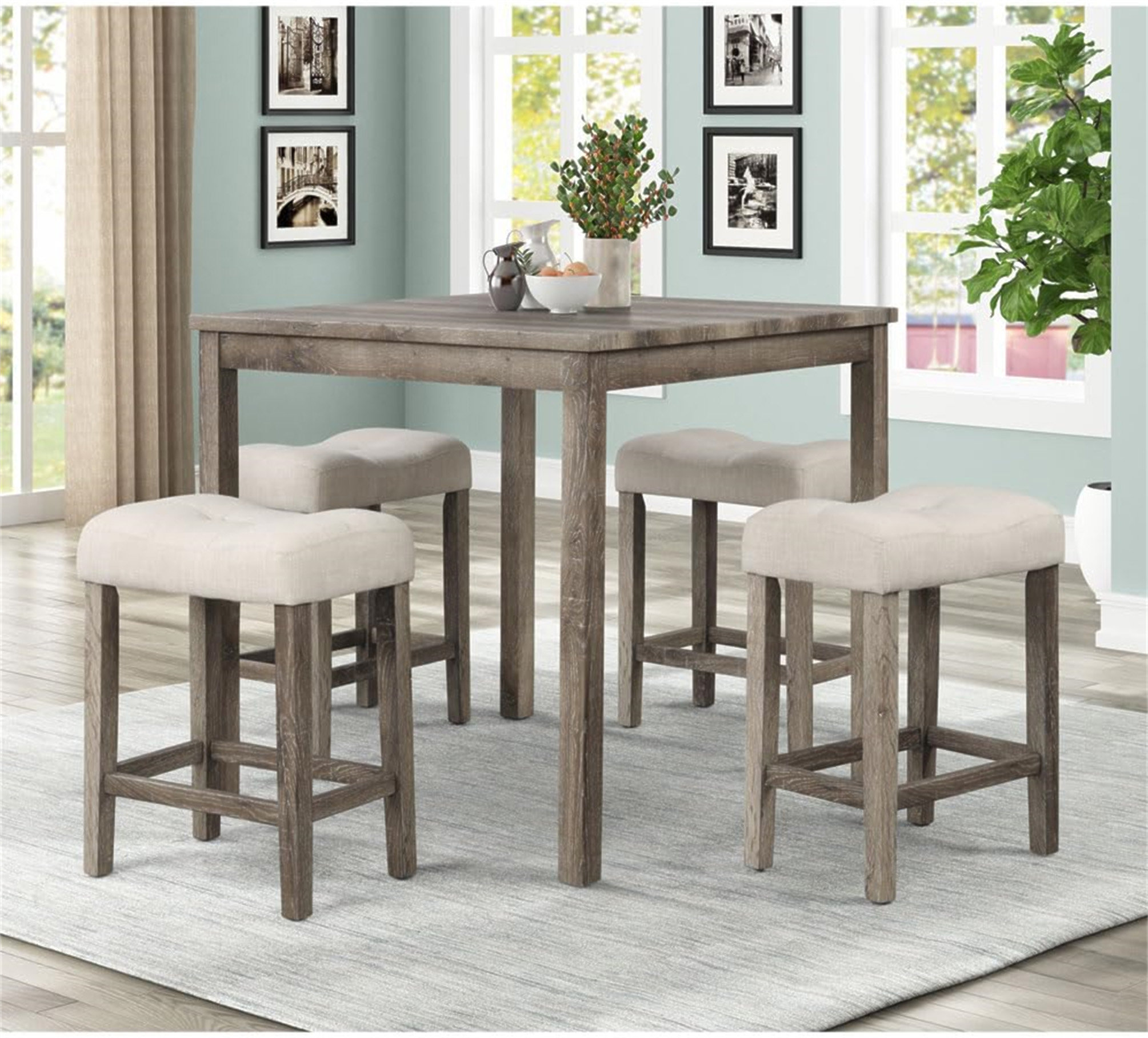 Ophelia & Co. 5 Piece Transitional Counter Dining Set, 36-Inch Square