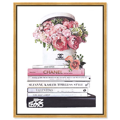 Jolies roses sur livres, reproduction d'art sur toile par Art Remedy