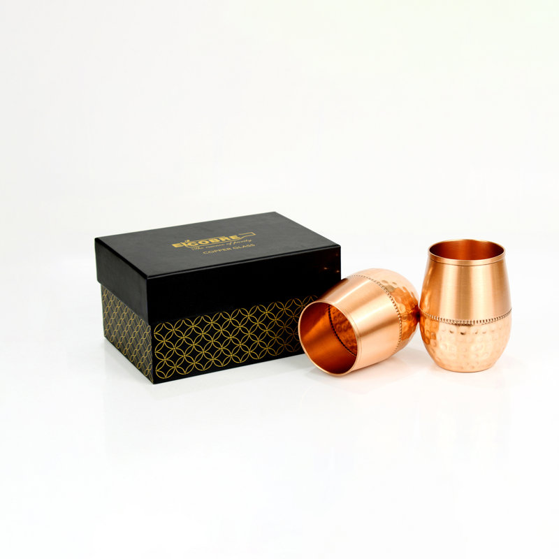 250 ml Handmade Copper Drinking Glass Set