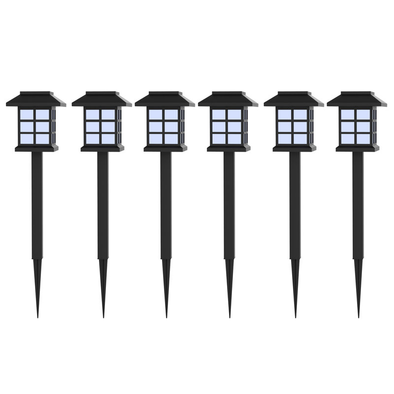 6-Piece Solar Outdoor Lights Set - Weather-Resistant Outdoor Lighting for Path, Landscaping, and Driveway - LED Light Fixtures by Pure Garden