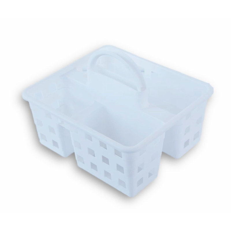 Compact Utility Shower Caddy Tote - White Essentials Organizer
