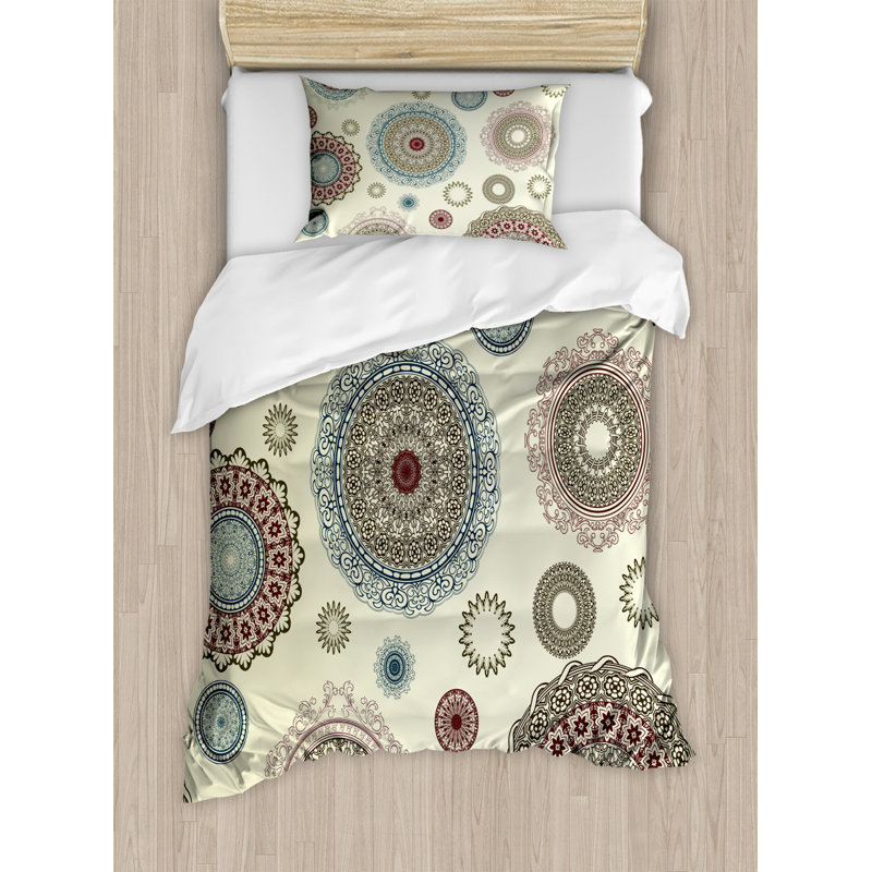 Eclectic Geometric Shapes Duvet Cover, Twin Duvet Cover + 1 Sham