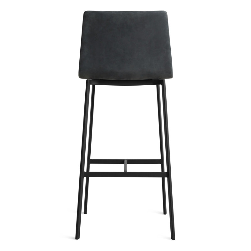 Tabouret entre nous, Noir, Tabouret de bar (siège d'une hauteur de 31 po), Encre cuir véritable