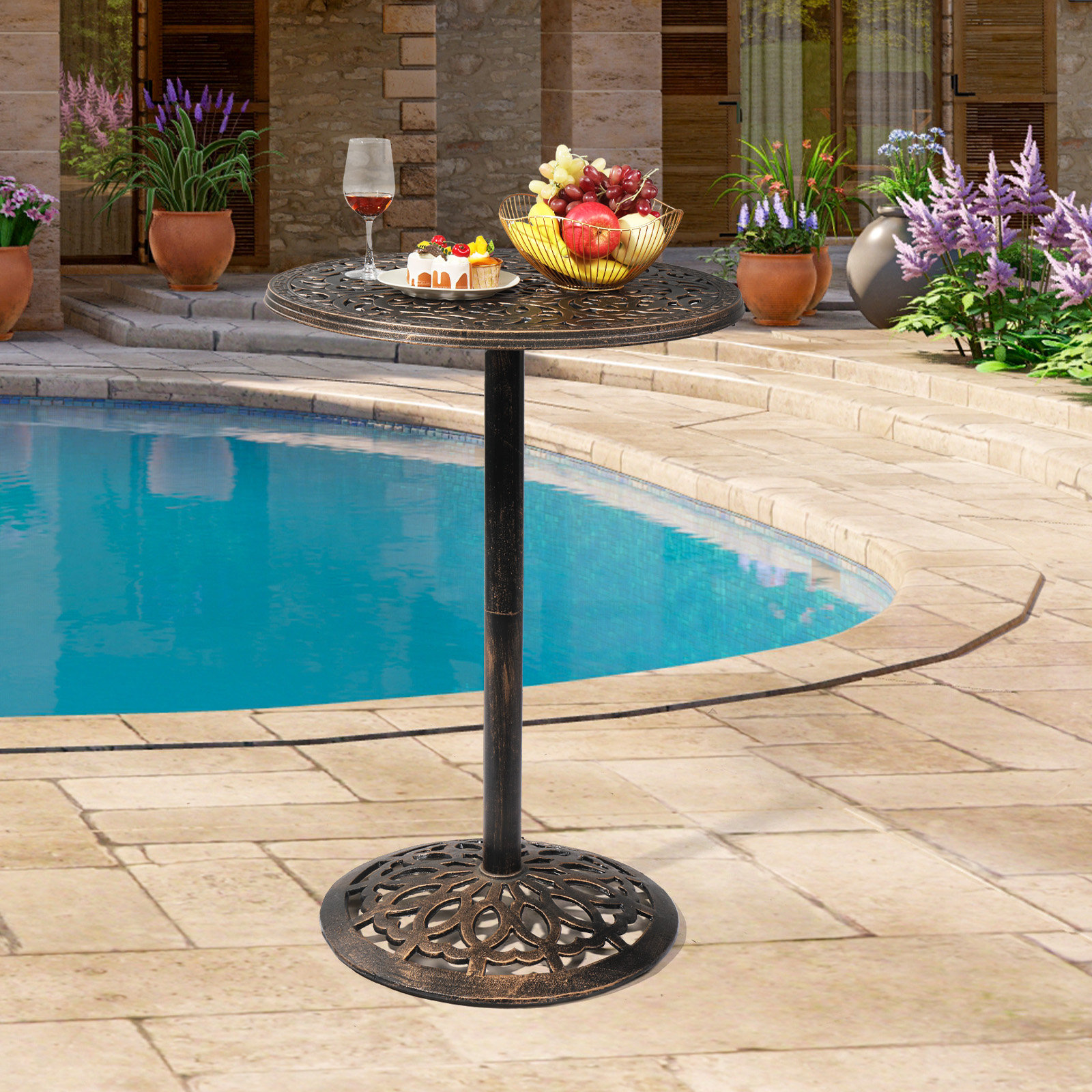 Lark Manor Athanasia 27 5 L X 27 5 W Outdoor Table Reviews Wayfair