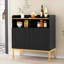 Buffet cannelé avec rangement, buffet industriel rustique avec tablettes réglables, crédence pour la cuisine, la salle à manger, le salon, l'entrée-306612799