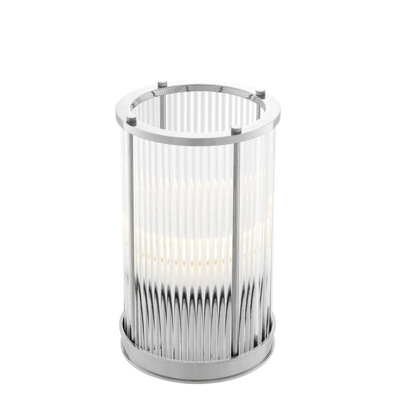 Mayson Hurricane Candle Holder, 10.83" H x 6.5" W x 6.5" D, Clear/Gold