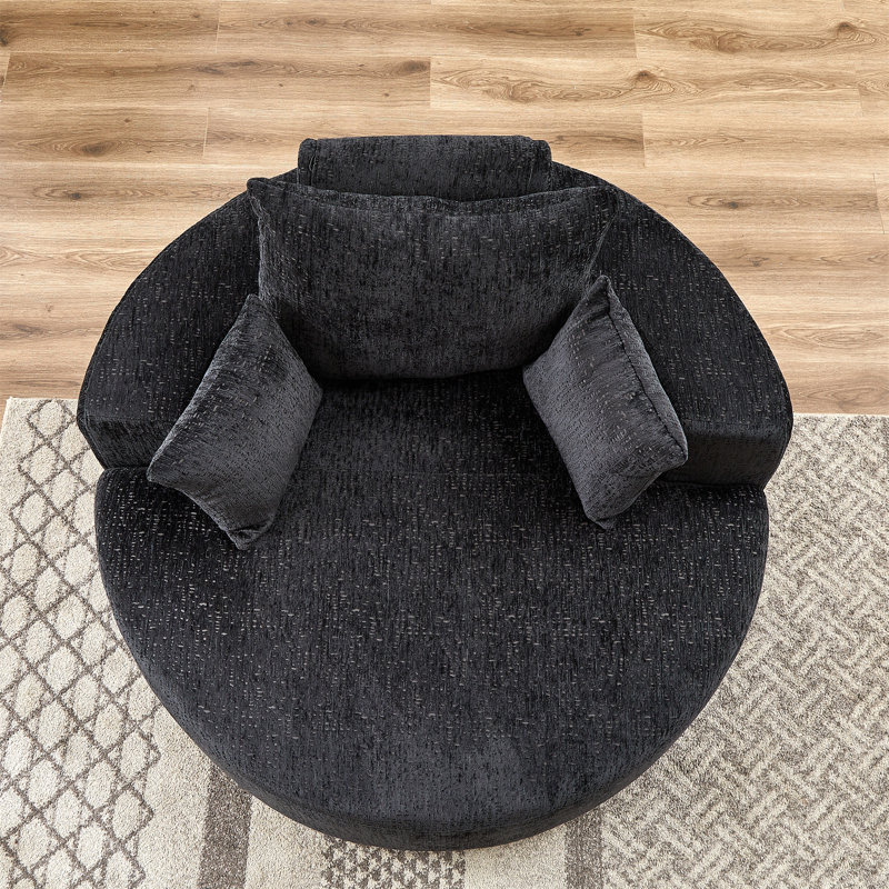 Canapé simple 55 po en chenille éponge, Noir