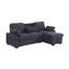 Canapé-lit modulaire réversible en tissu chenille gris anthracite de 91 po avec rangement Marcello-700866702