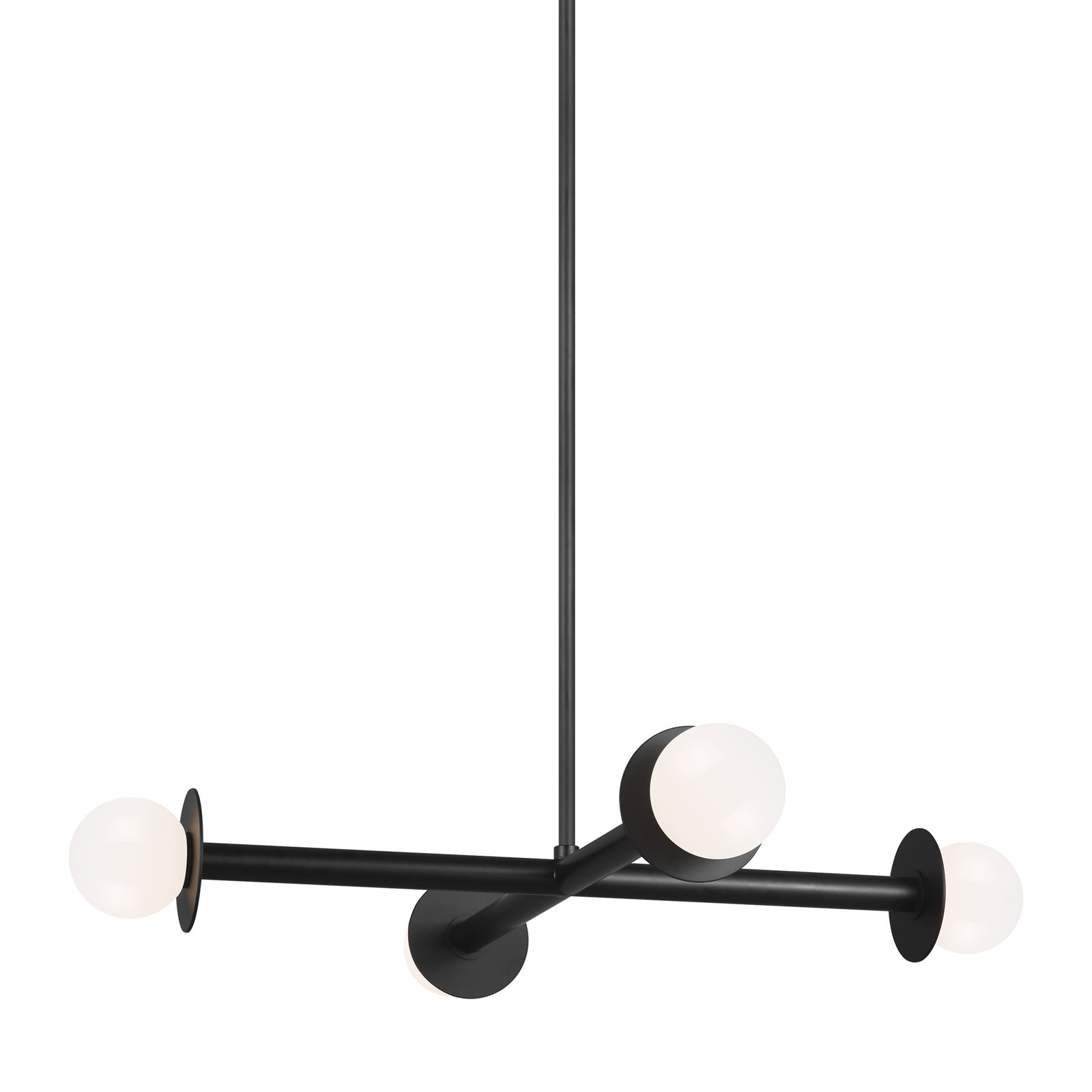 Allegra 30" W 4-Light Metal Linear Chandelier, Midnight Black