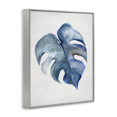  «Blue Monstera Leaf», art de la giclée encadrée par Hannah Dawson