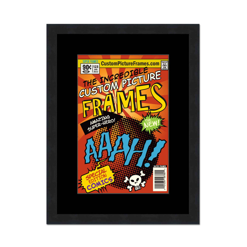 Wood Picture Frame with Mat, Black/Black, 7.125" x 10.5"