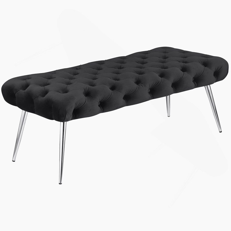 Banc rembourré noir Galiano, Noir