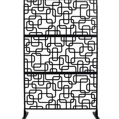 Clôture privée en métal noir autoportante, 193 cm H x 122 cm L - Idéale pour les abords de piscine, terrasse, pelouse, etc.