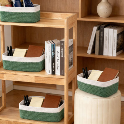 4 Pack Fabric Storage Baskets And Organizer Bins For Shelves, Closet, And Home Organization, Decorative Square Design For Versatile Use