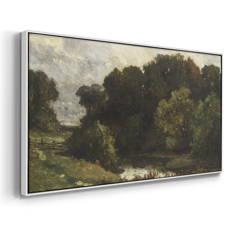 Série paysage - DCCXIX - Toile tendue avec châssis tendue, prête à être accrochée, H 21 po x l 41 po, Blanc