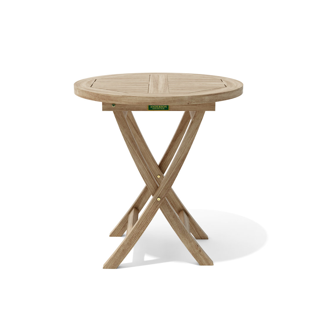 Farnam Round Teak Folding Outdoor Bistro Table , 27'' in. W 27'' in. D Rosecliff Heights