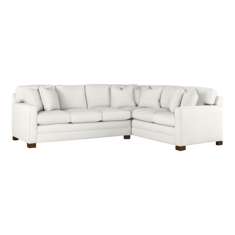 Hillcrest Upholstered L-Shaped Sectional Reversible, Nadia Parchment, Havana