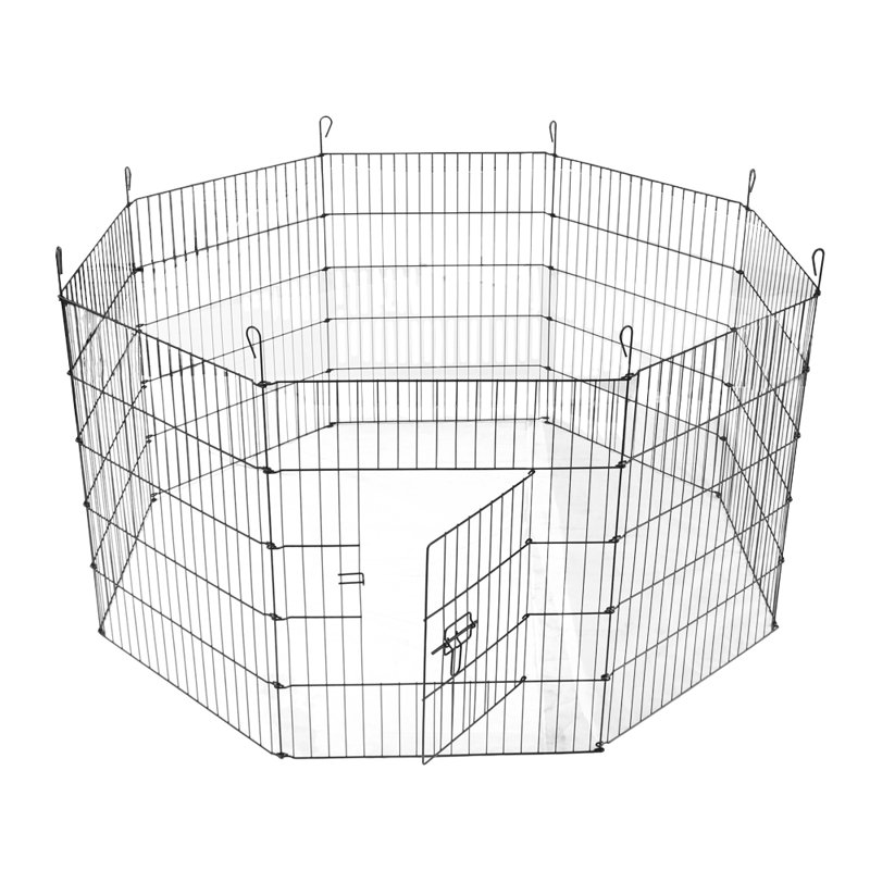 Montcalm 8 Panel Metal Dog Pet Exercise Pen Playpen, 106cm H x 120cm W x 60cm D