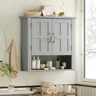 Multi-Functional Wall-Mounted Storage Cabinet with Adjustable Shelves