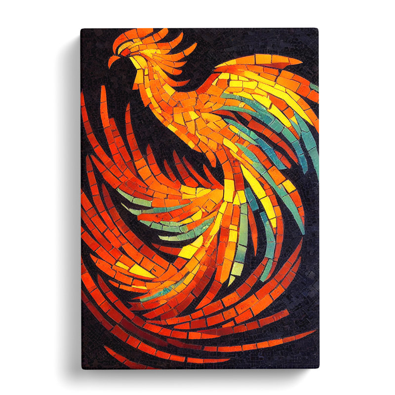 Adalrik Phoenix Mosaic - Wrapped Canvas, 76cm H x 50cm W x 3cm D