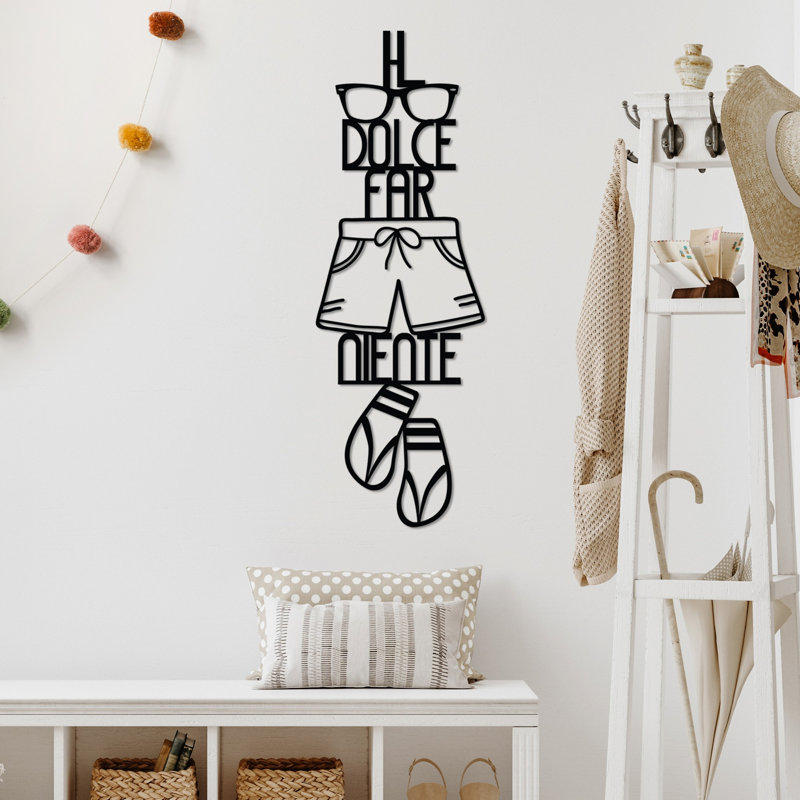Decorative Metal Wall Accessory, Black, 11.8 x 33.5 inches | 100% Metal, Thickness: 0.06 inches | Lightweight at 1.1 lbs | Perfect for Home Decor, Modern Aesthetic, and Stylish Wall Display