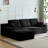 Compression-Boneless 96" L-Shaped Cloud Sectional Sofa with Oversized Chaise, Modular Corduroy Couch for Living Room , Deep Seat No Assembly Required（Black.Left Hand Facing)-491833093-499844872