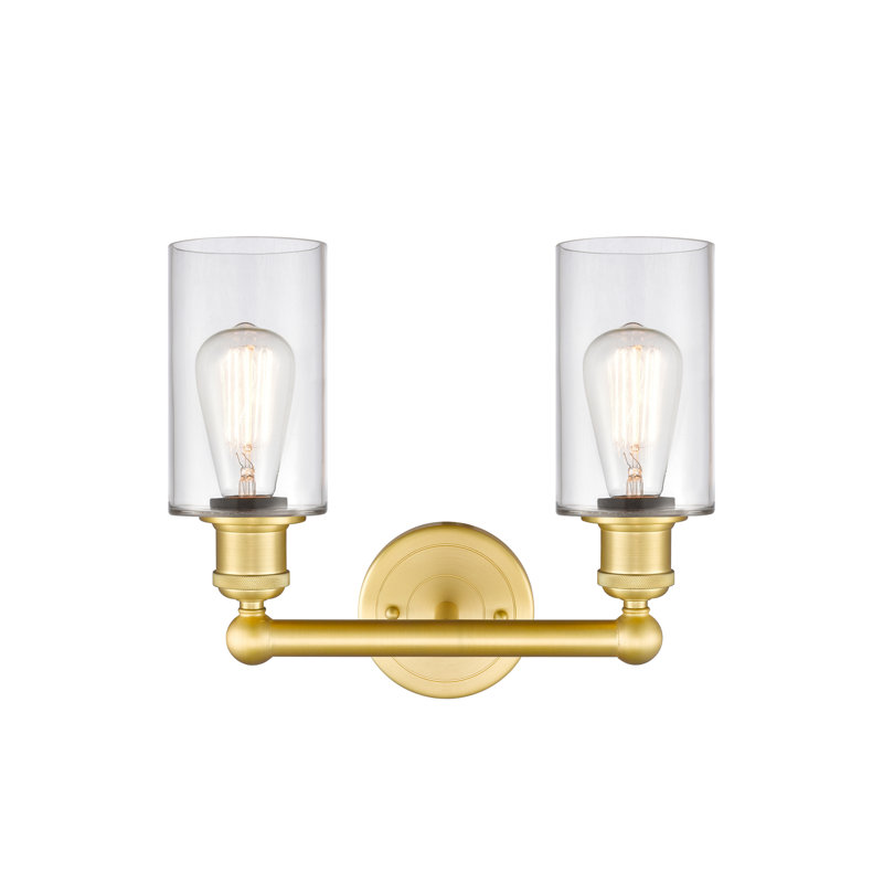 Caldello 2 - Light Dimmable Vanity Light, Clear, Satin Gold