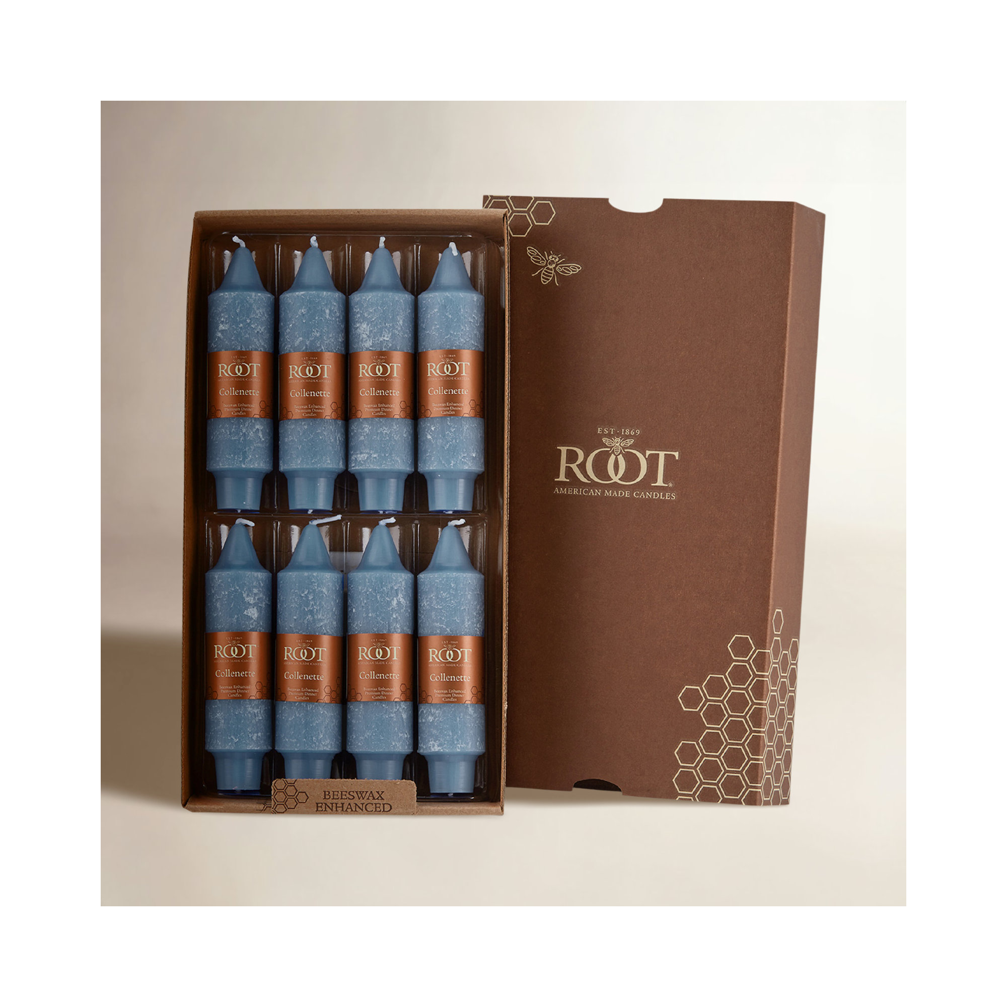 Unscented Taper Candle, Blue