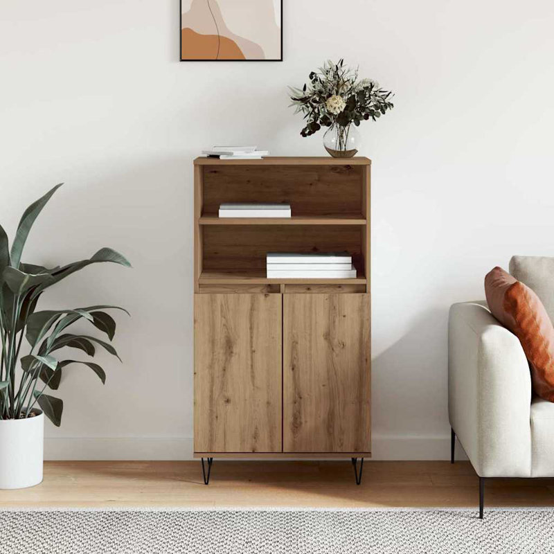Highboard 60 X 36 X 110 Cm Engineered Wood, Brown