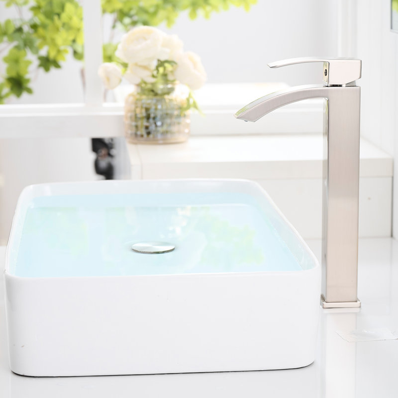 Modern Brushed Nickel Bathroom Tap - Single Hole With Side And Aluminium Alloy Faucet For Sink Ceramic Filler Matte Black Finish Home