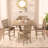 5pcs set Counter Table Set Square Counter Table Solid Wood Modern Farmhouse Rustic Look Distressed Look