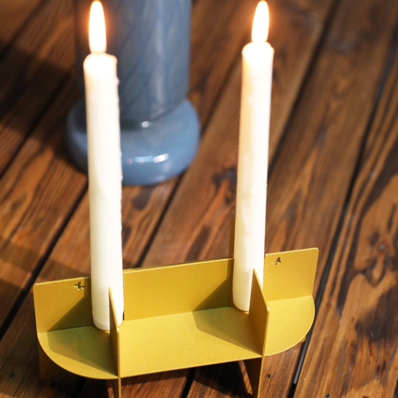 Metal Tabletop Candlestick, Gold