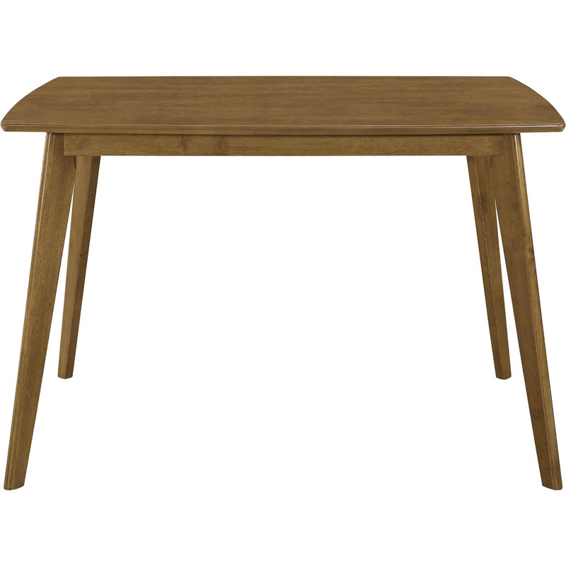 Table de salle à manger en châtaignier - Bois massif, forme rectangulaire avec pieds inclinés pour un style rétro durable et polyvalent