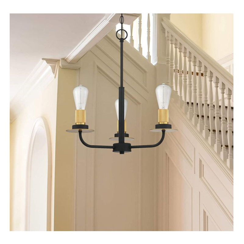 3 - Light Dimmable Wagon Wheel Chandelier
