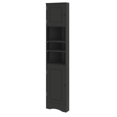 Armoire de rangement d'angle avec 2 portes et 3 tablettes pour la salle de bain, la cuisine et le salon