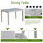 Ensemble de table de salle à manger en bois 5 pièces, ensemble de table de cuisine avec table rectangulaire et 4 chaises rembourrées, ensemble de table de salle à manger en bois avec décoration en cristal
