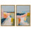 Pastel Fields Duo Canvas Print Modern Abstract Art Set by Art Remedy, Black Frame, 36 x 54