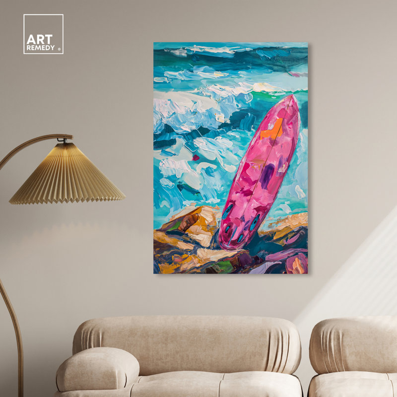 Juste une petite vague Wave, Toile tendue, H 45 po x l 30 po