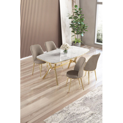 Ensemble de table et chaises de salle à manger (5 pièces)