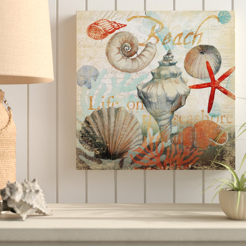 «Shell Collector Beach» par Art Licensing Studio, reproduction d'art graphique sur toile, H 14 po x l 14 po x P 2 po