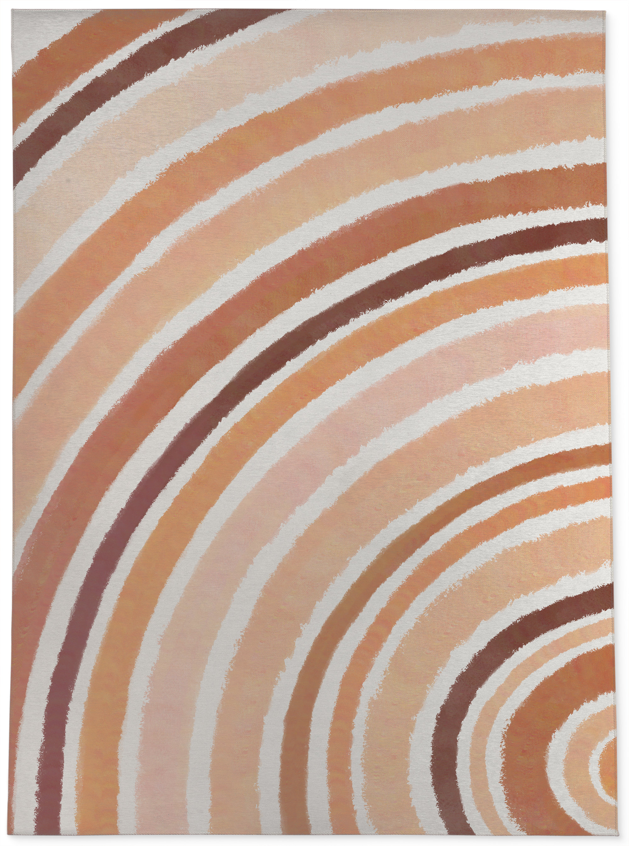 Ebern Designs Jannice Striped Orange Area Rug | Wayfair
